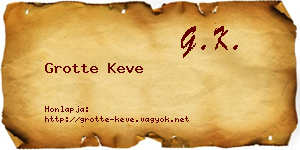 Grotte Keve névjegykártya
